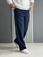 شلوار بگ مازراتی سرمه ای ( زیپ خور / پشت کمر کش )