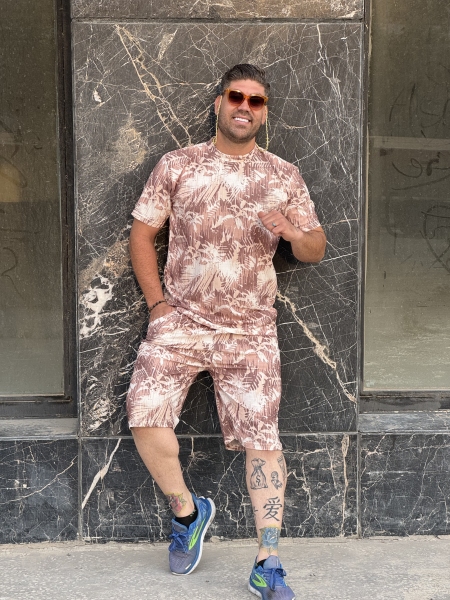 ست هاوایی(ارزانترین پوشاک) کرمی