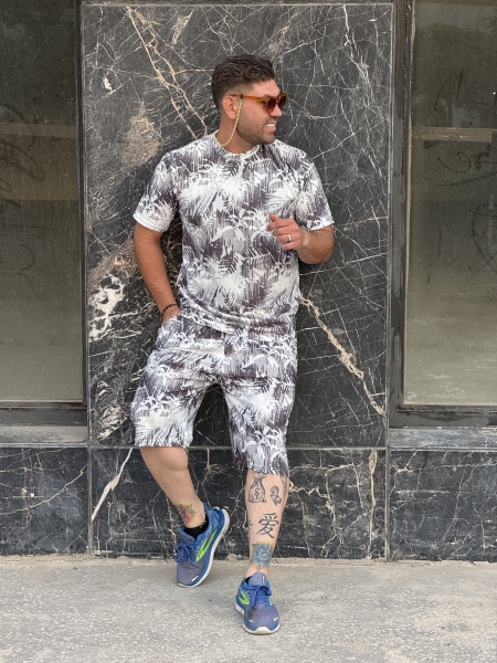 ست هاوایی(ارزانترین پوشاک)طوسی تیره