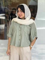 شومیز یقه7 پری جلو جیب