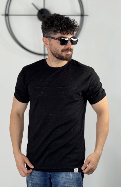 تیشرت پارچه ژاکار مشکی