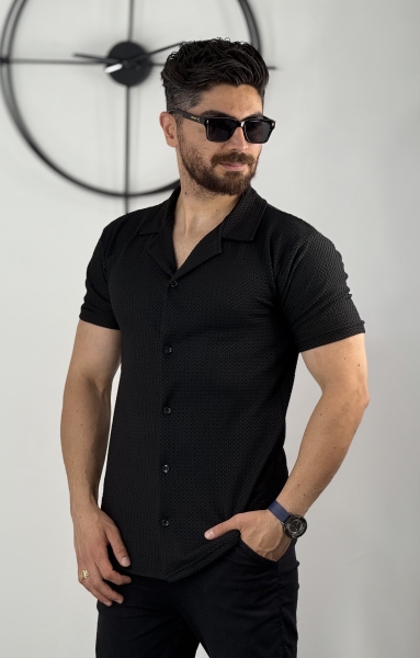 پیراهن پارچه بیسکویتی کد 45 مشکی