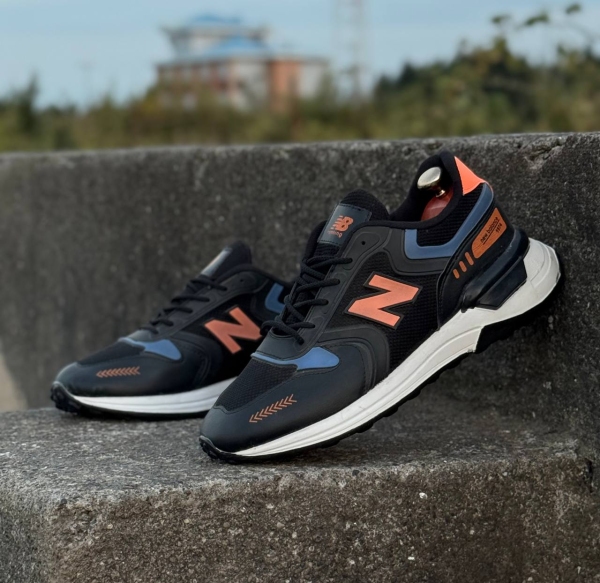کتونی اسپرت حراجی NEW BALANCE مشکی نارنجی آبی