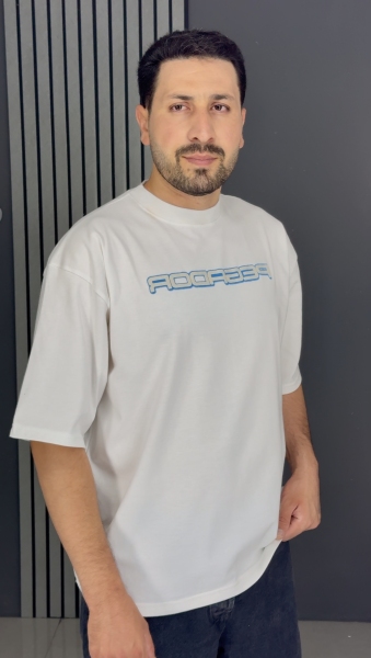 تیشرت ماکان لش باکسی سفید ( گرم بالا )