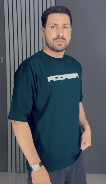 تیشرت ماکان لش باکسی سبز ( گرم بالا )