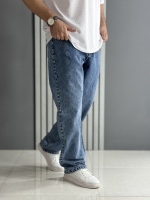 شلوار جین بگ آبی روشن ( قد 110 سانت )