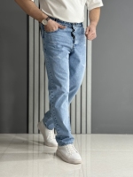 شلوار مام فیت آبی روشن گرم بالا ( قد 100 سانت )