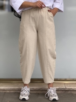 شلوار لینن جلو دوخت نچرال