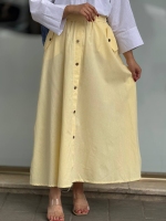 دامن جلو دکمه لینن