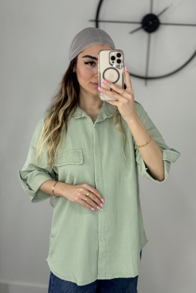 شومیزمانتویی سبز ماچا کد 10