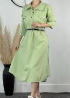 کفتان لینن سبز پاستیلی