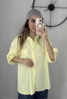 شومیز مانتویی زرد کره ای کد 10