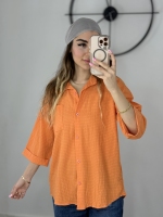 شومیز مانتویی نارنجی کد 10