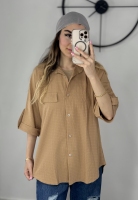 شومیز مانتویی نسکافه ای کد 10