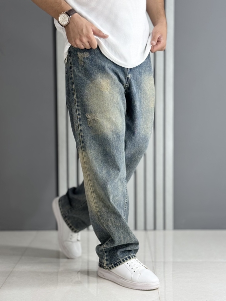 شلوار جین آبی گازوئیلی ( قد 110 سانت )