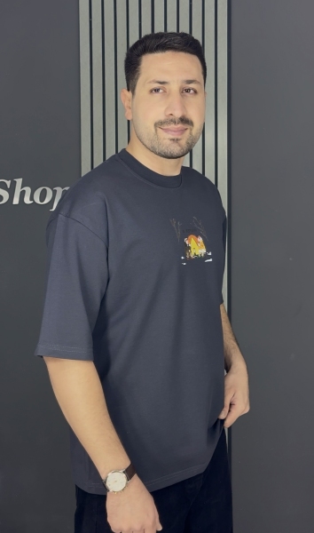 تیشرت 2 نخ پنبه باکسی نوک مدادی